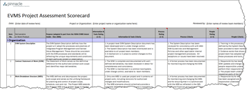 EVMS Project Assessment Scorecard